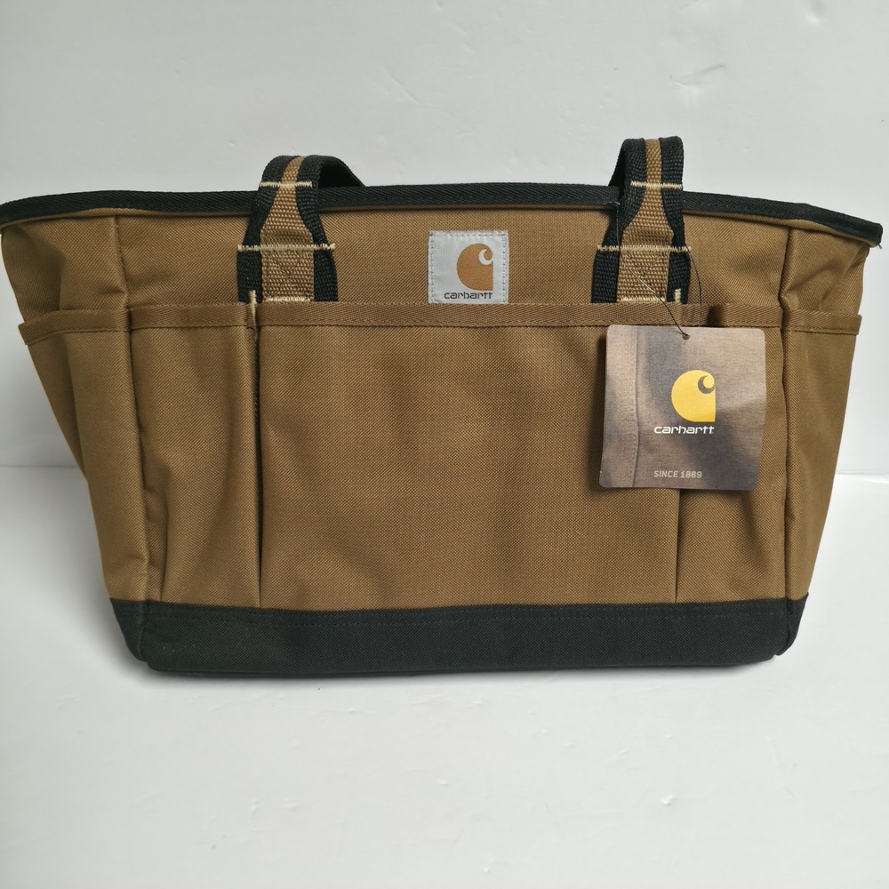 Carhartt Signature Utility Tool Tote Bag Brown Canvas CT89121325 Rain Defender